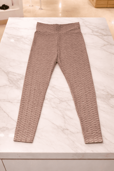 Legging gaufré taille haute, texture nid d’abeille, plusieurs coloris