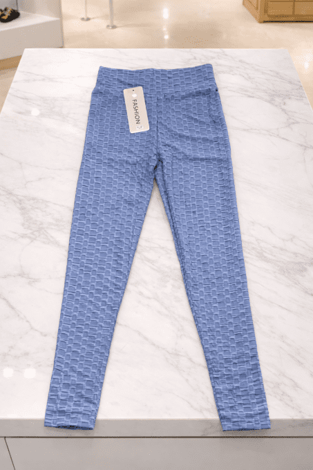 Legging gaufré taille haute, texture nid d’abeille, plusieurs coloris