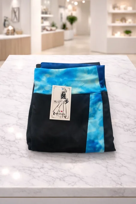 Legging femme noir taille haute à empiècements tie-dye