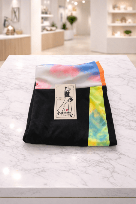 Legging noir à empiècements tie-dye, taille haute, 6 coloris