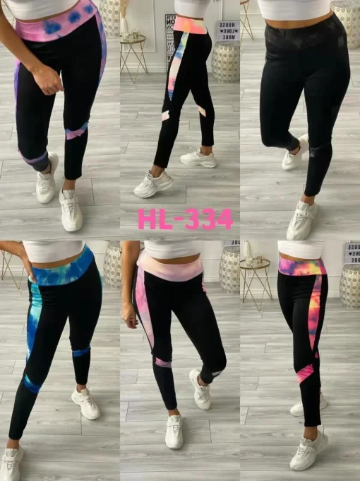 Montage des differentes declinaisons de couleurs du legging noir femme avec ceinture et bandes later