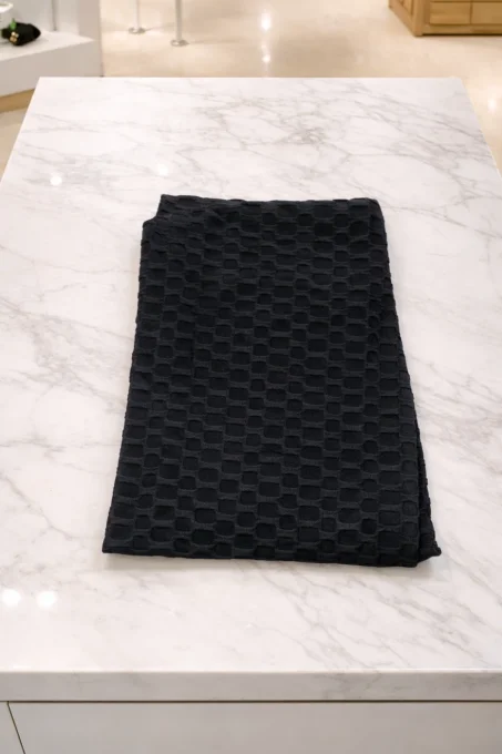 Legging femme gaufré à ceinture large – texture géométrique