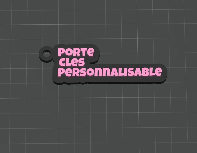 Porte-clés personnalisé impression 3D avec texte