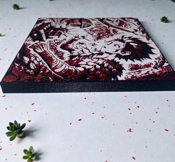 Tableau 3D style manga armé à imprimer – Fichier STL et 3MF