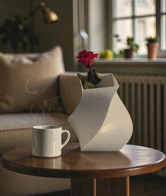 Vase design torsadé moderne – Fichier STL & 3MF