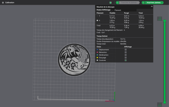 sous verre décoratif Koi japonais – Fichier STL & 3MF