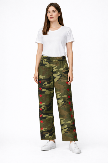 Pantalon camouflage ajouré légèrement transparent Odi et Amo taille XS