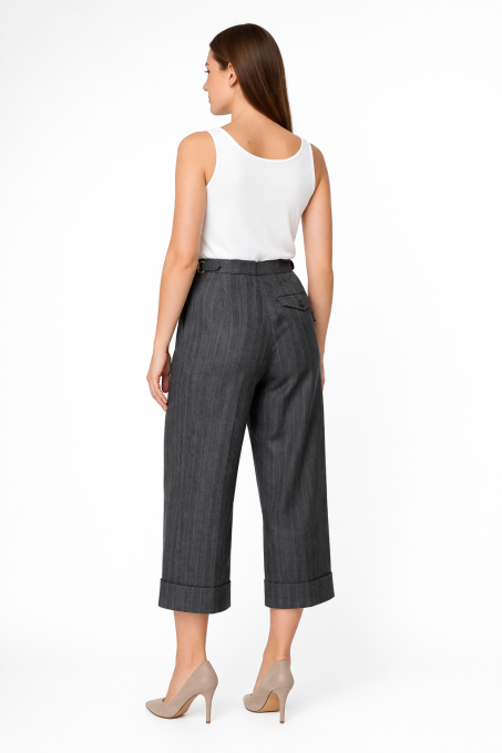 Pantacourt gris fonce à chevrons D.T.C Collection taille 40