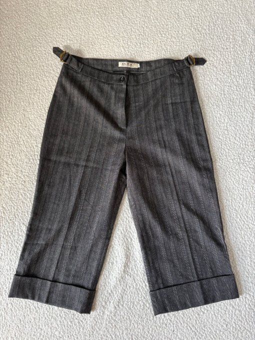 Pantacourt gris anthracite à chevrons D.T.C Collection taille 40