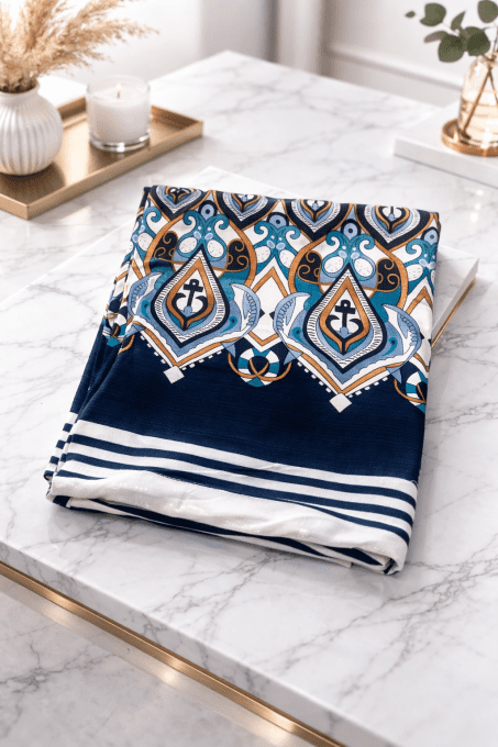 Pantalon fluide imprimé, taille haute à nouer, coloris au choix