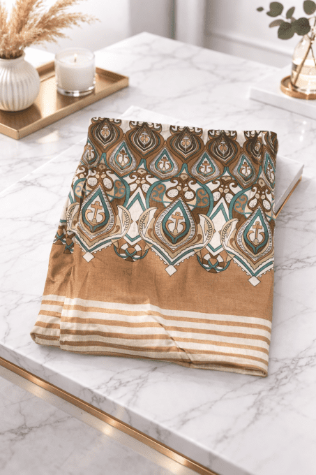 Pantalon fluide imprimé, taille haute à nouer, coloris au choix