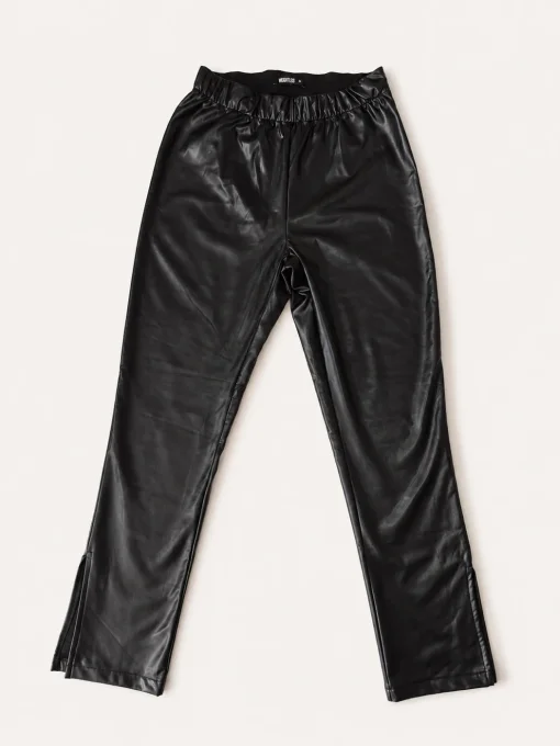 Pantalon femme noir effet cuir à fentes Weightless Laura – taille M