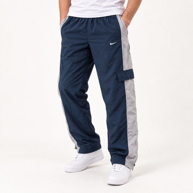 Pantalon Nike cargo vintage Y2K bleu marine gris XL junior