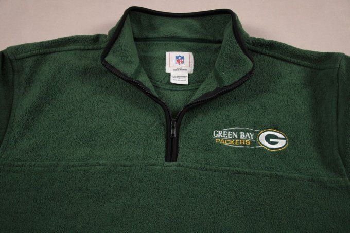 Polaire vintage NFL Green Bay Packers verte XL – 1/4 zip