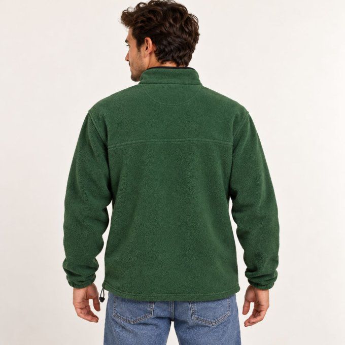Mannequin homme portant le pull polaire vert forêt NFL Green Bay Packers, vue de dos en studio