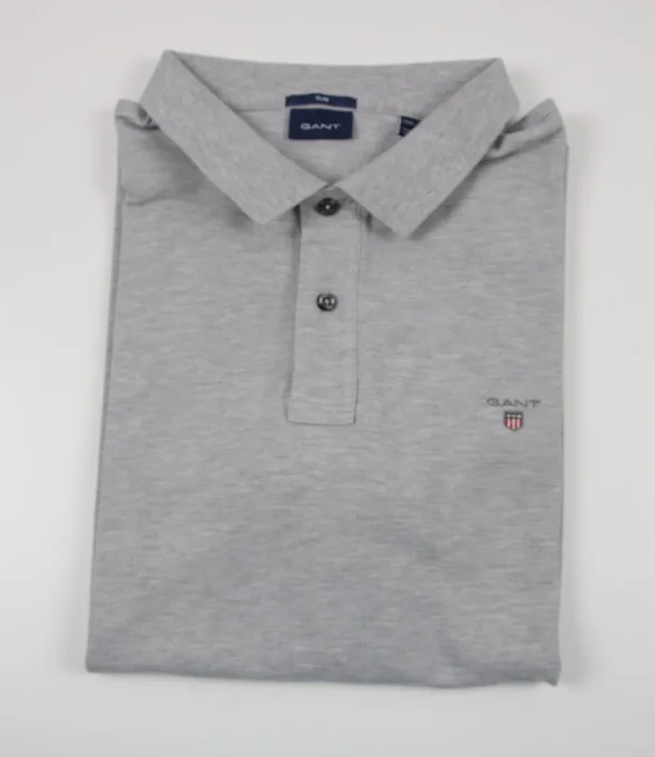 Polo GANT homme gris chiné 3XL coton stretch