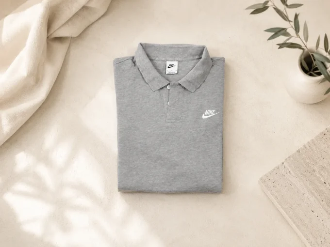 Mise en situation portée d’un polo Nike gris homme taille XL