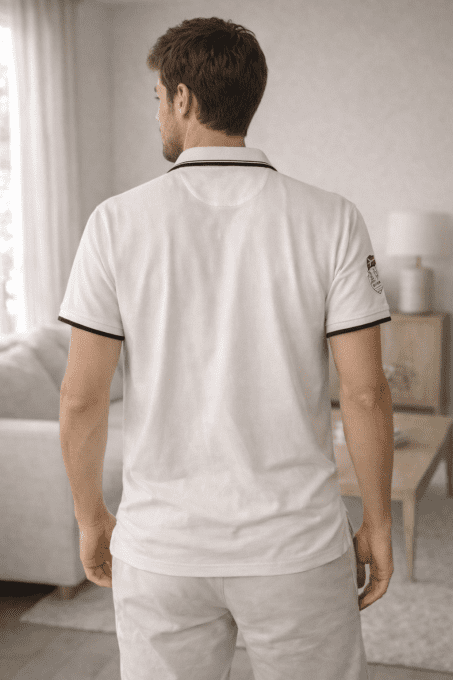 Polo Saint Tropez homme – Blanc cassé – L