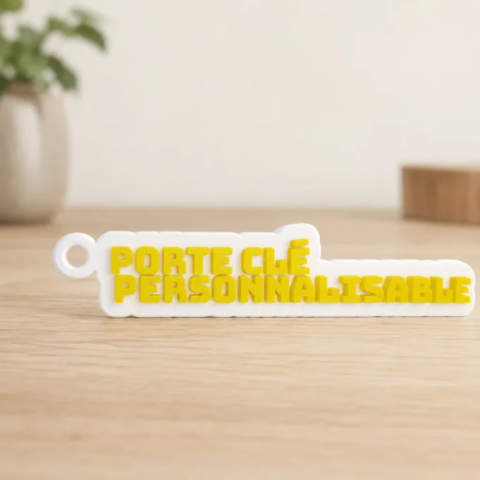 Porte-clés personnalisé impression 3D avec texte en relief