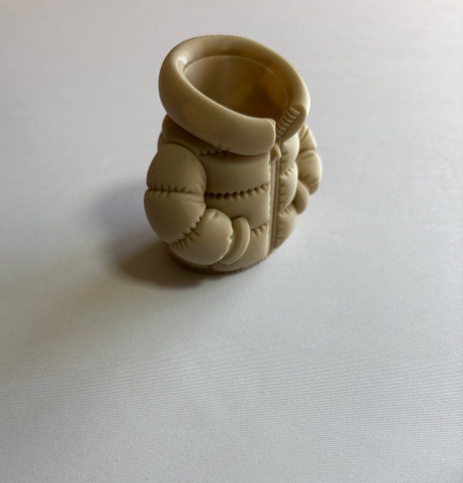 Pot à crayons doudoune beige imprimé 3D