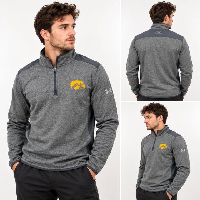 Polaire homme Under Armour Iowa Hawkeyes grise taille L