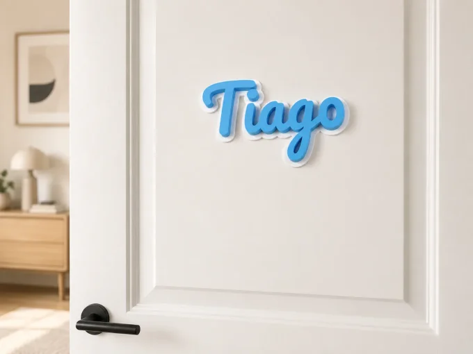 Prénom 3D personnalisé à coller pour décoration de porte ou chambre