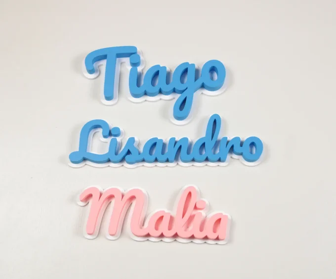 Prénom 3D personnalisé à coller – décoration porte ou chambre