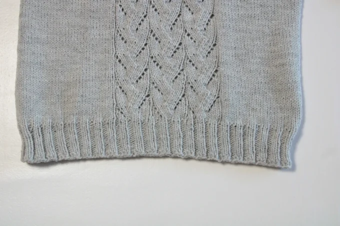 Pull col roulé femme gris fait main à motif torsadé – S/M