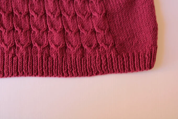 Pull femme rouge framboise fait main mérinos cachemire Inacio Creations M 38/40