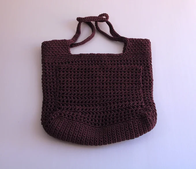 Sac cabas femme au crochet fait main marron chocolat