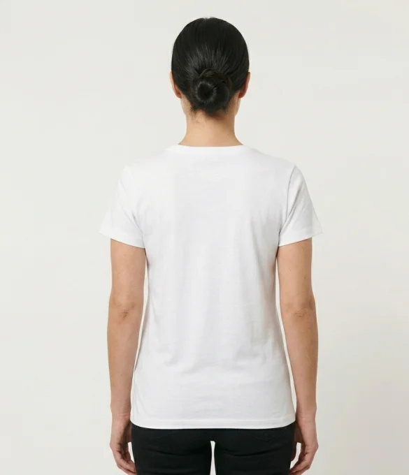 T-shirt femme blanc imprimé princesse tatouée 100 % coton