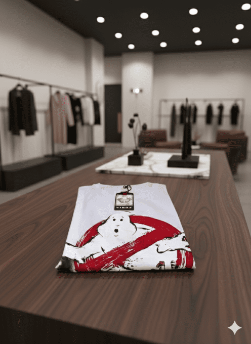 T-shirt blanc imprimé Very Ouest – pop culture 