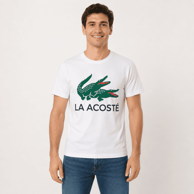 Détail du motif crocodiles humoristique sur t-shirt blanc Very Ouest