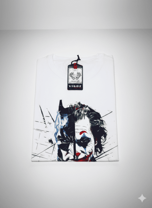 T-shirt blanc Very Ouest, portrait graphique et confort stretch