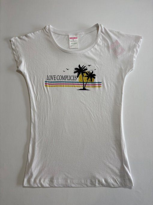 T-shirt femme blanc imprimé Complices S