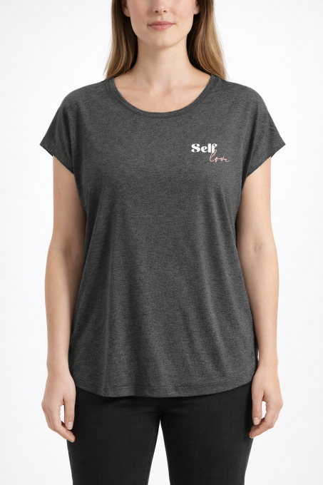 T-shirt de Sport Femme Gris Anthracite - Energetics "Self Love" - Taille 38 (M)