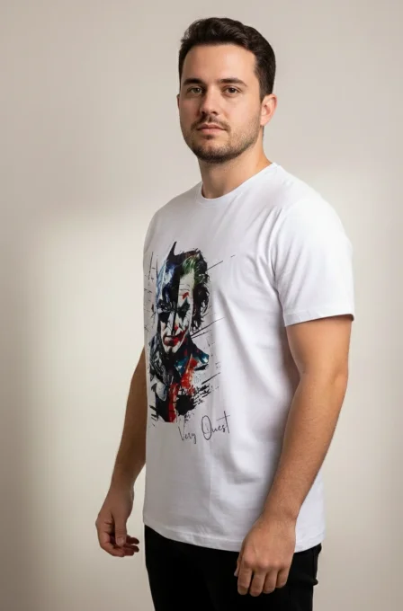 T-shirt blanc Very Ouest à portrait graphique – 95 % coton