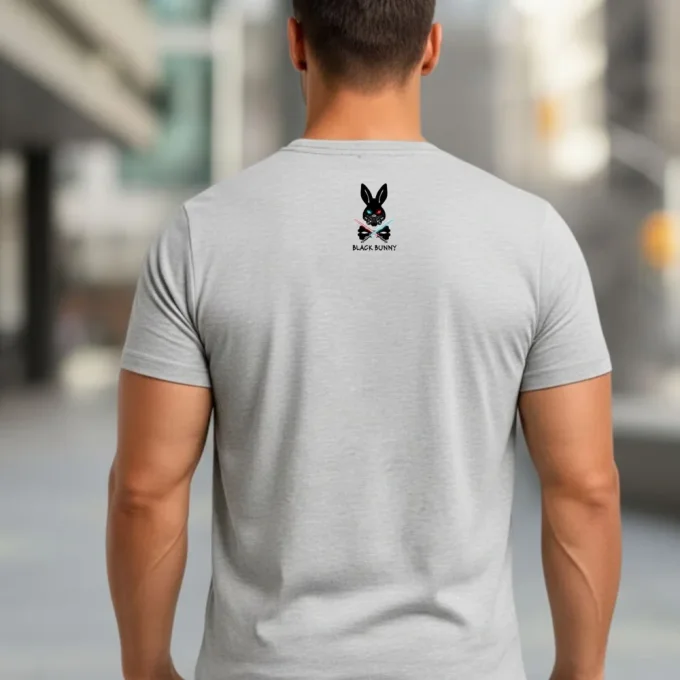 T-shirt homme gris Black Bunny 90 % coton 