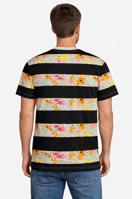 T-shirt imprimé rayé Straight Faded taille M