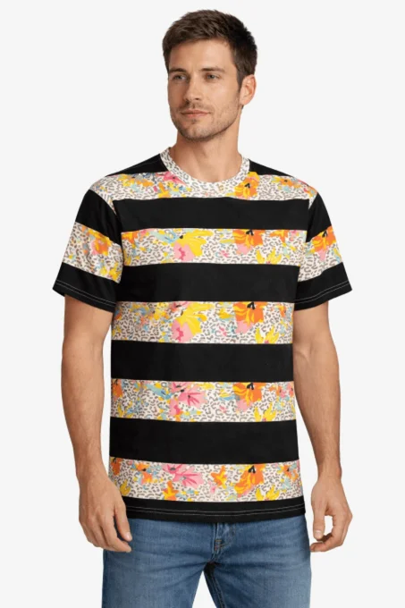 T-shirt imprimé rayé Straight Faded taille M