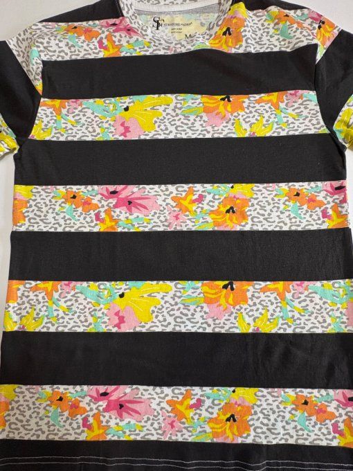 T-shirt imprimé rayé Straight Faded taille M