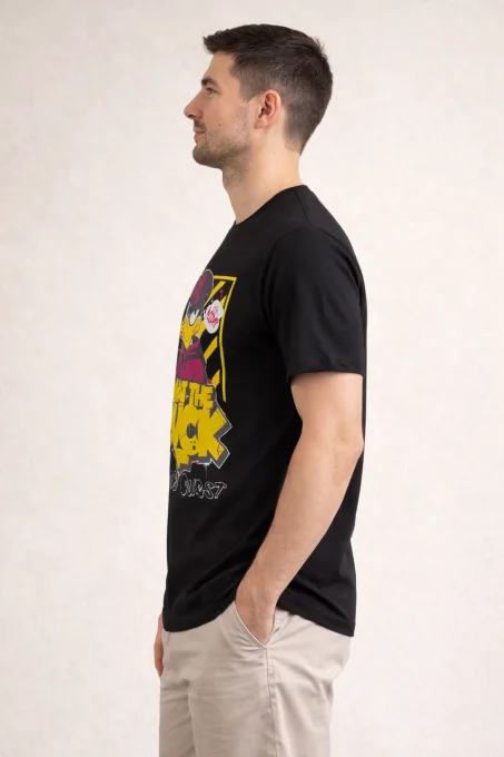 T-shirt noir Very Ouest What The Duck – 100 % coton