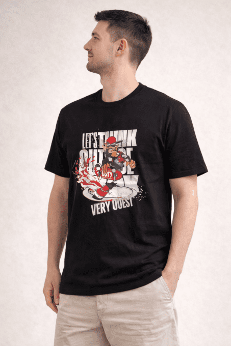 T-shirt noir imprimé Very Ouest – impact graphique & look urbain