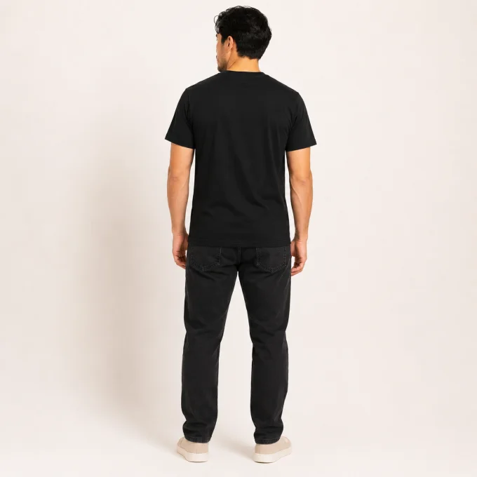 T-shirt homme noir Very Ouest imprimé manga 100 % coton
