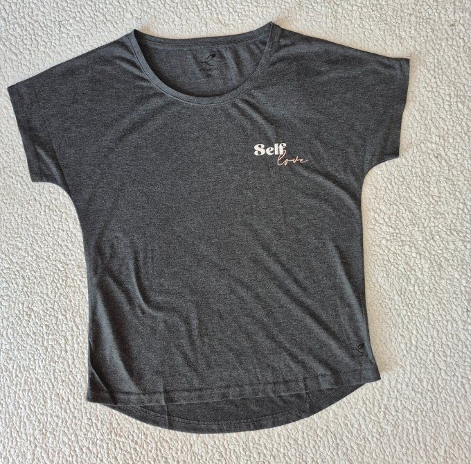 T-shirt de Sport Femme Gris Anthracite - Energetics "Self Love" - Taille 38 (M)
