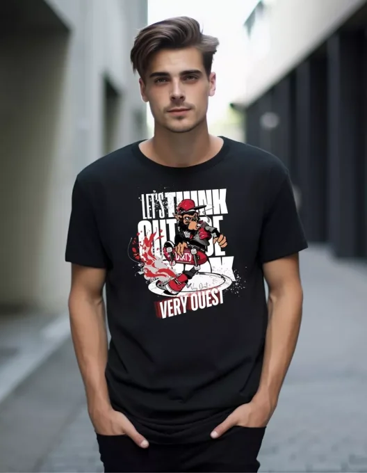 T-shirt noir imprimé Very Ouest – impact graphique & look urbain