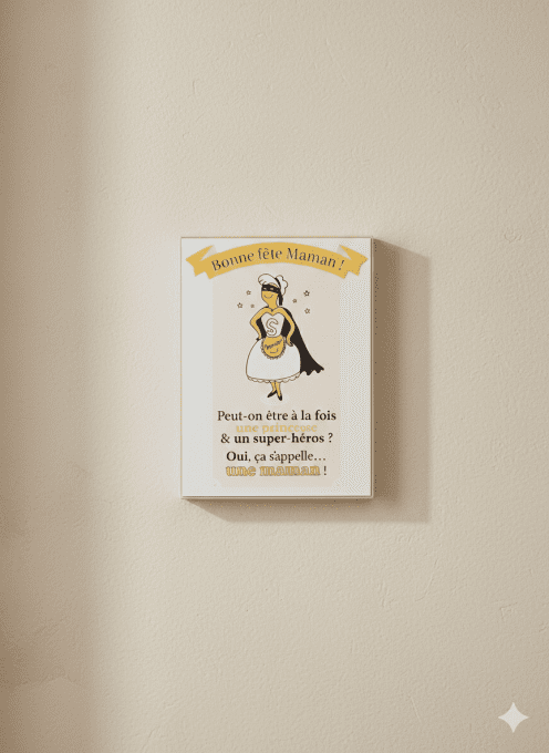 Tableau 3D “Bonne fête Maman” – 2 coloris Rose ou rouge