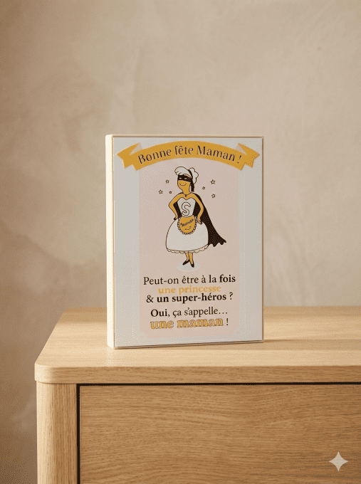 Tableau 3D “Bonne fête Maman” – 2 coloris Rose ou rouge