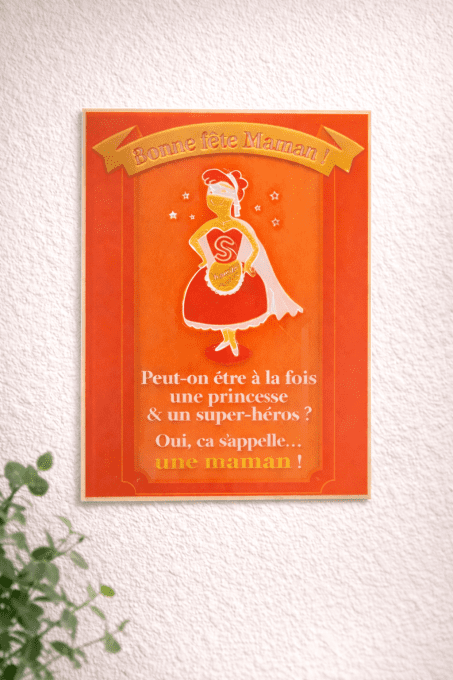 Tableau 3D “Bonne fête Maman” – 2 coloris Rose ou rouge