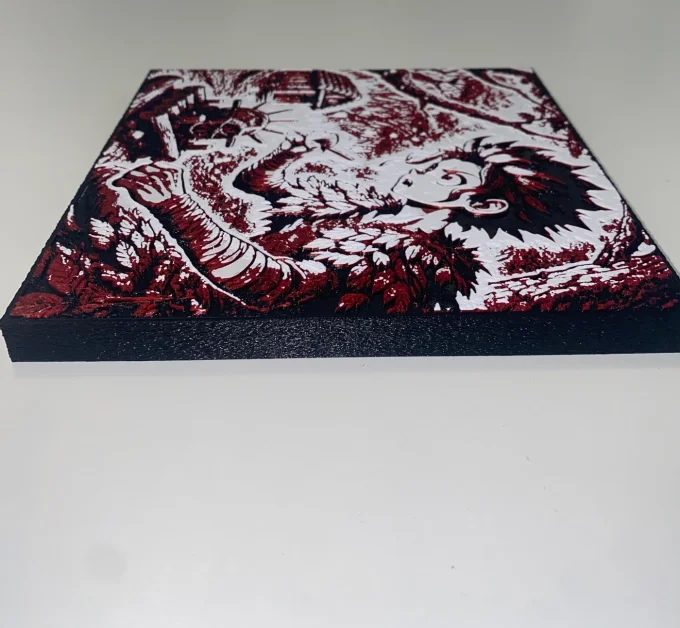 Tableau HueForge motif manga – relief multicouche 20 cm